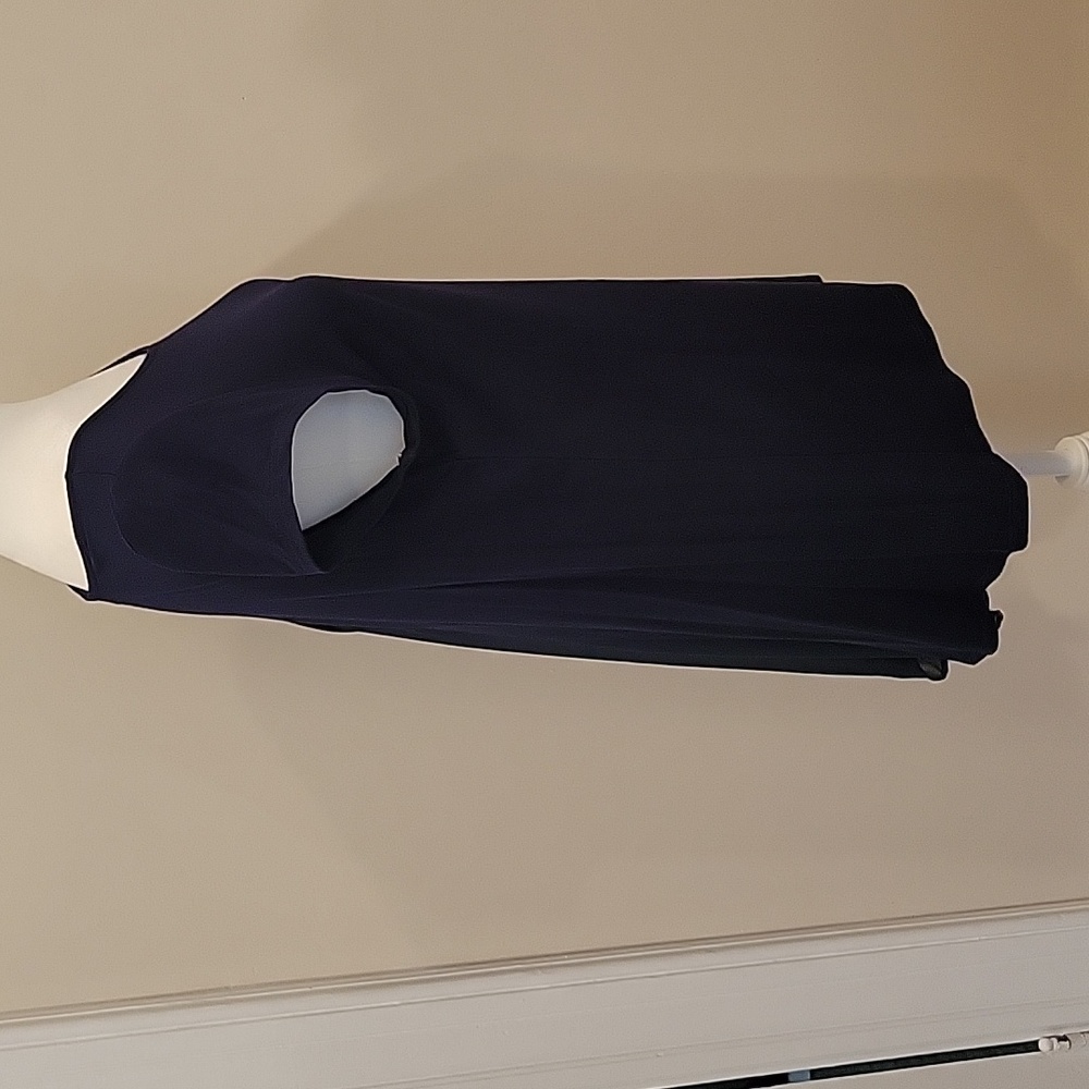 Kim & Cami Navy Cap Sleeve Flowy Tee - Picture 2 of 9